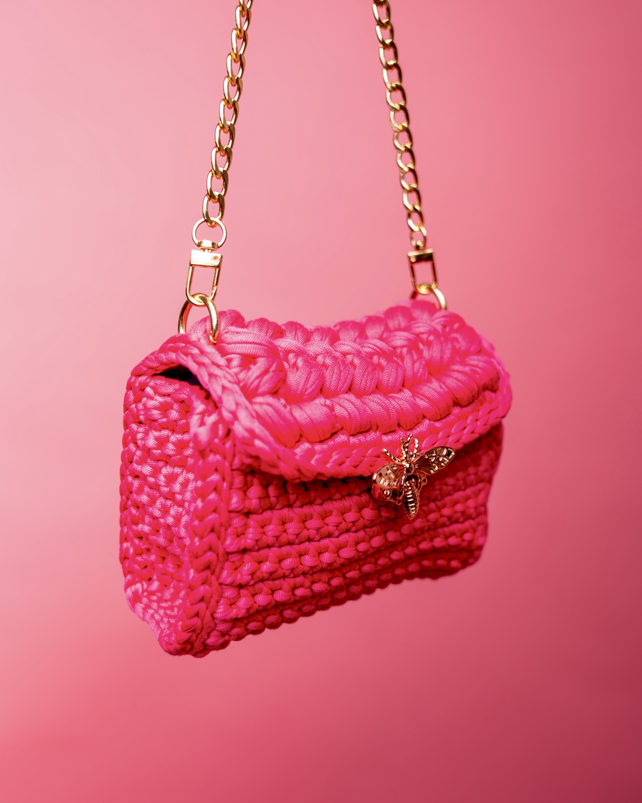 Hot Pink Bee Crossbody Bag